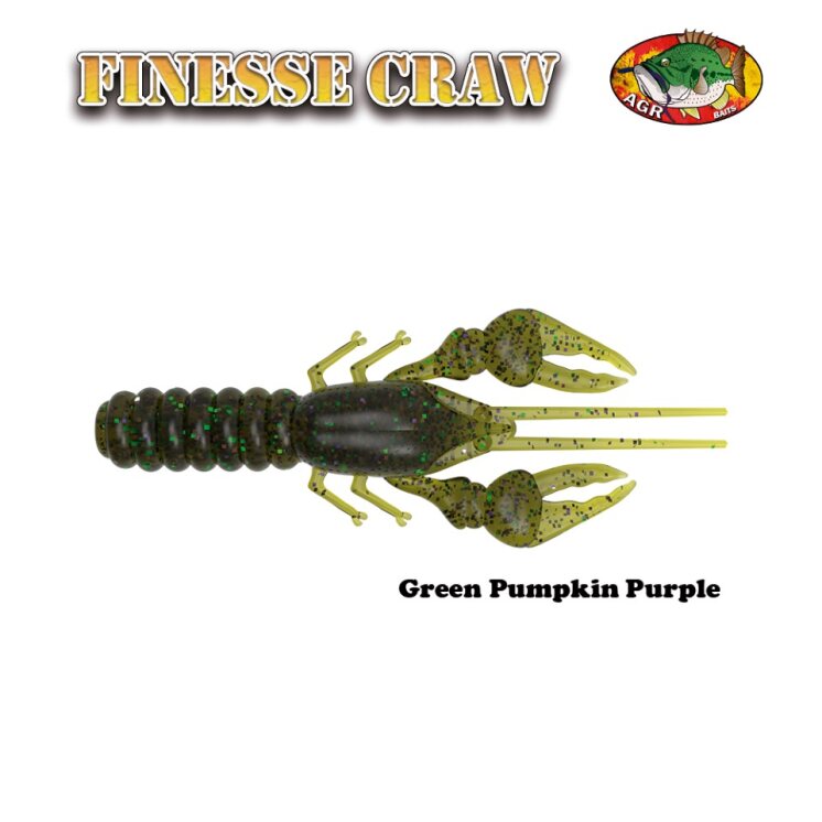AGR Baits Finesse Craw - Green Pumpkin Purple