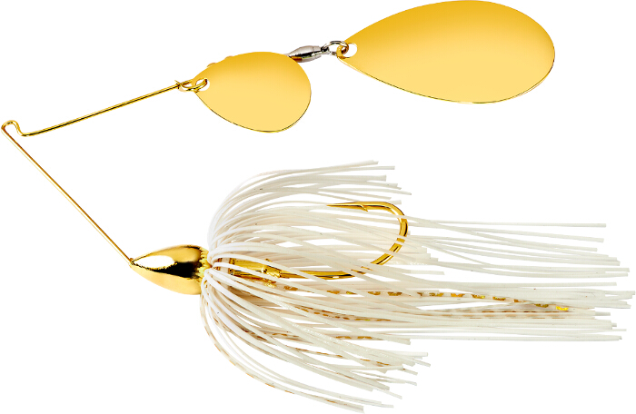 War Eagle Spinnerbait Gold Frame Tandem Indiana - GIN01G White Gold