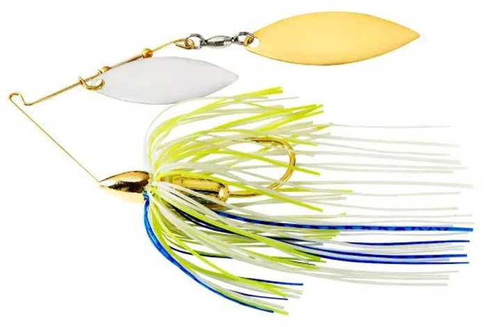 War Eagle Spinnerbait Screamin Eagle Gold Frame DW - SEGW36 White Chartreuse Blue