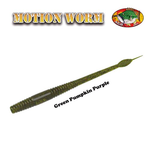AGR Baits Motion Worm - Green Pumpkin Purple