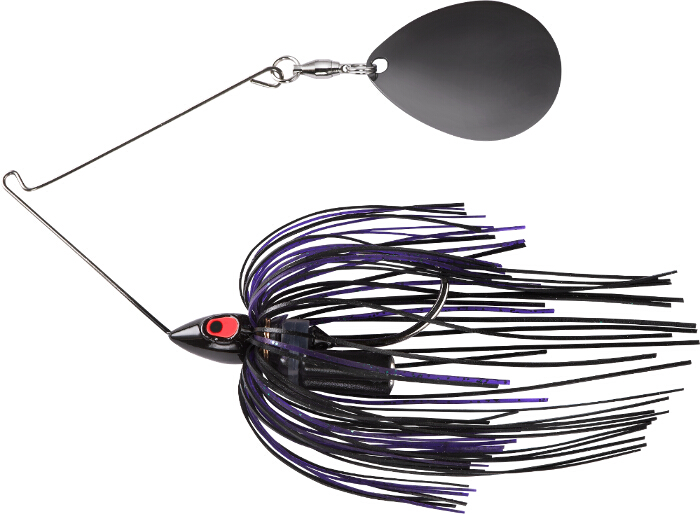 War Eagle Spinnerbait Night Time Painted Head Single Colorado - PSBN56 Black Purple-Black Nickel 
