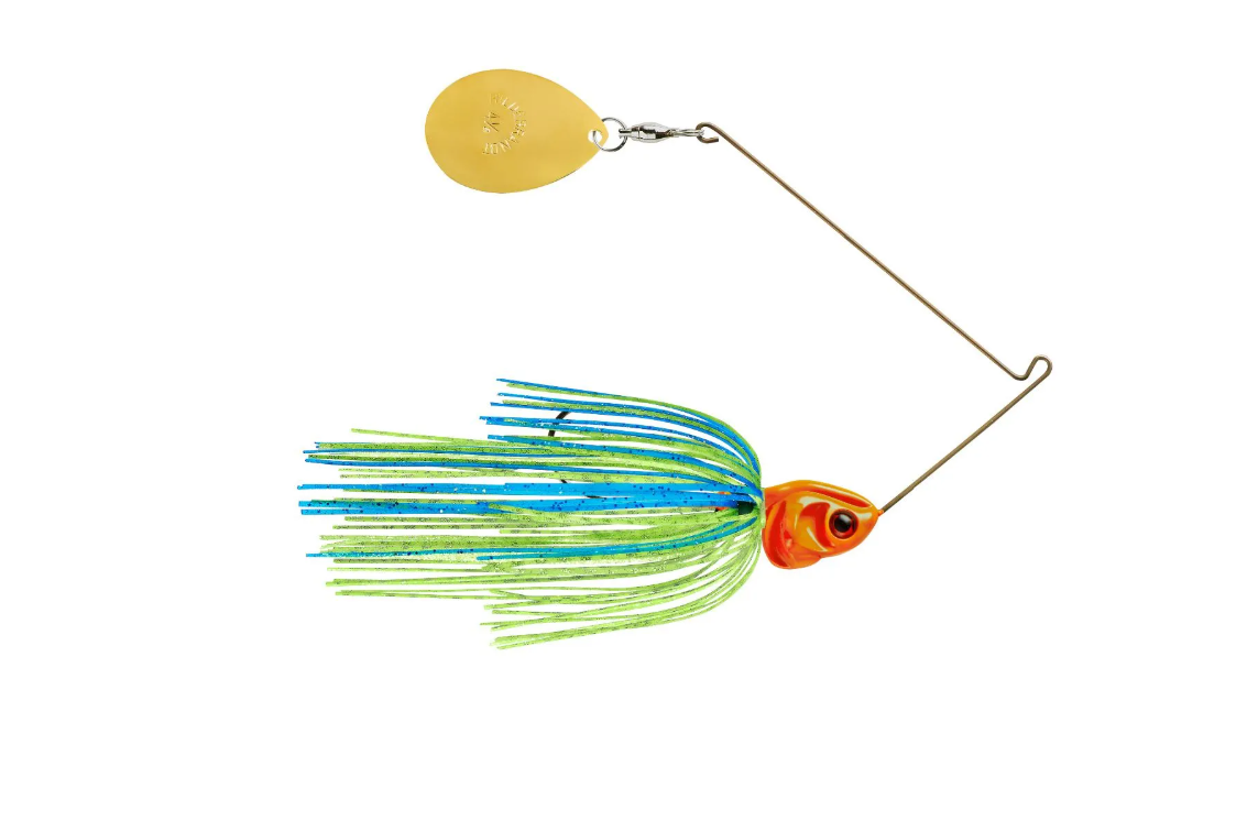 Spinnerbait Booyah Covert Single Colorado - GC725O Blue Chart Org Head - 4.5 Colorado Gold