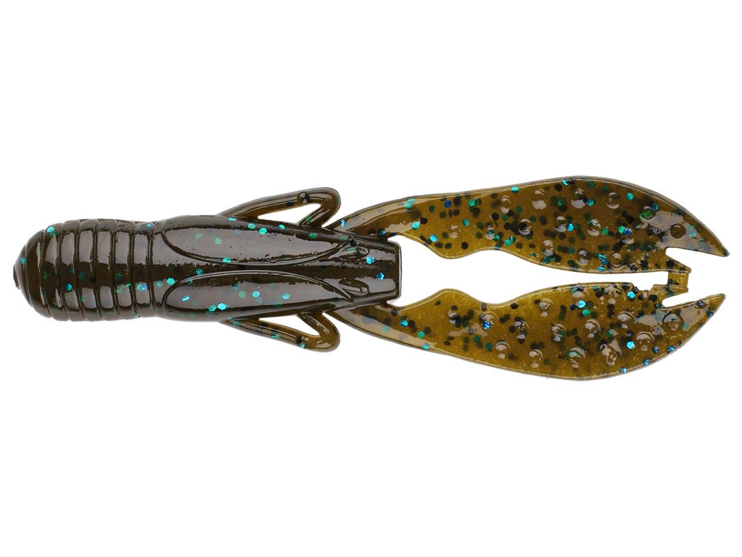 Amostra sasuteki craw 5´´green pumpkin blue flake