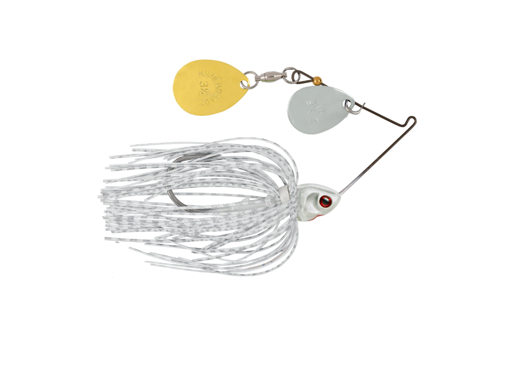 Spinnerbait Booyah Covert Finesse Double Colorado - NGC728 Wht Slvrscl/Prl Hd - DBL Colorado Nkl/Gld