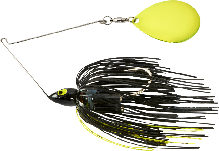 War Eagle Spinnerbait Night Time Painted Head Single Colorado - PSC37 Black Chartreuse-Chartreuse 