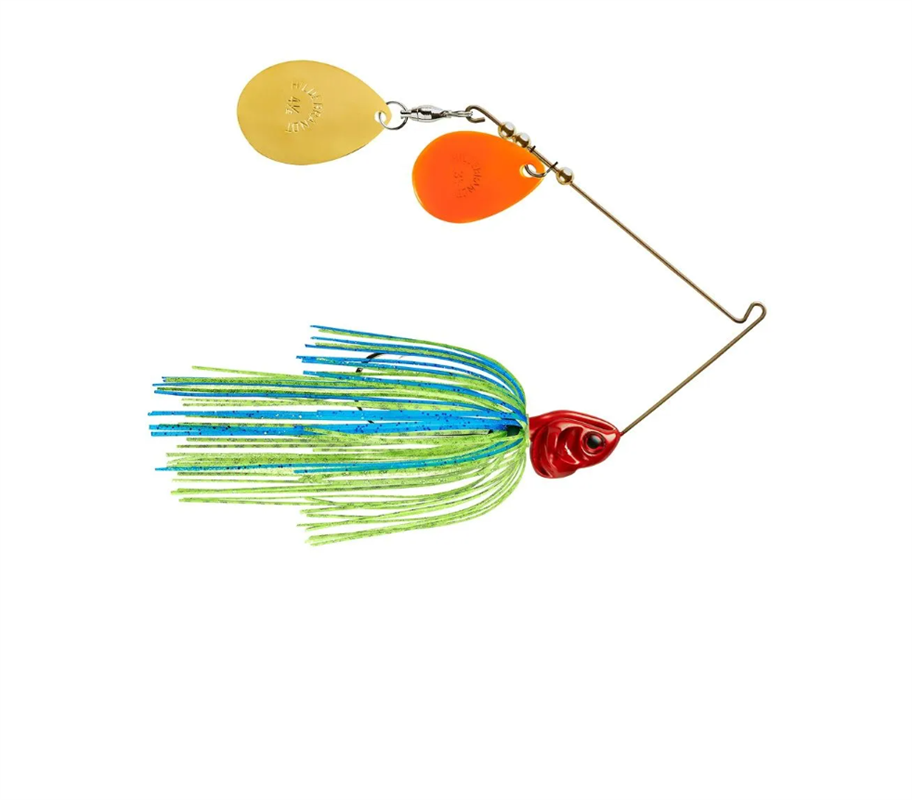 Spinnerbait Booyah Covert Double Colorado - OGC725 Blue Chart Red Head - DBL Colorado Orange/Gold