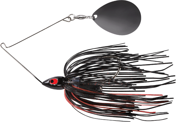 War Eagle Spinnerbait Night Time Painted Head Single Colorado - PSBN38 Black Red-Black Nickel Blade
