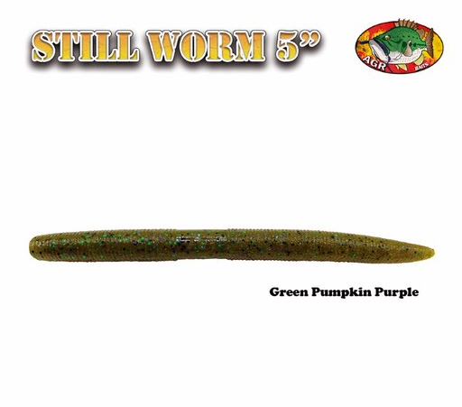 AGR Baits Still Worm - Green Pumpkin Purple