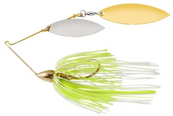War Eagle Spinnerbait Gold Frame DW - GW45 White Chartreuse Pearl