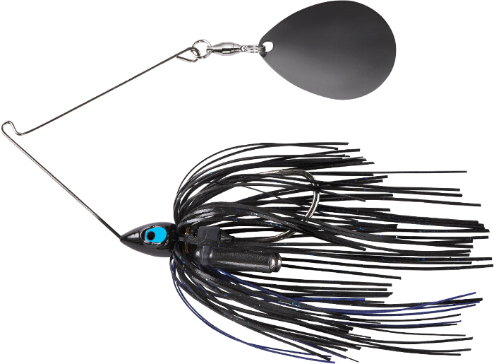 War Eagle Spinnerbait Night Time Painted Head Single Colorado - PSBN55 Black Blue-Black Nickel Blade